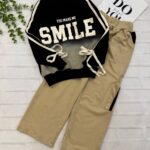 ست بلوزدورس وشلوار بگ دخترانهSMILE کد۱۶۶۸