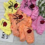 ست هودی شلوار دخترانه گل سرخ کد۱۷۰۶