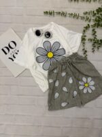 تیشرت شلوارک دخترانه گل کد۱۷۹۴ - Image 3