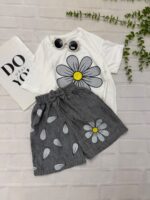 تیشرت شلوارک دخترانه گل کد۱۷۹۴ - Image 5