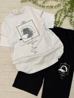 تیشرت شلوارک لَش طرح کلاهCAPکد۱۸۴۶ - Image 3