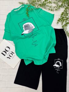 تیشرت شلوارک لَش طرح کلاهCAPکد۱۸۴۶ - Image 5